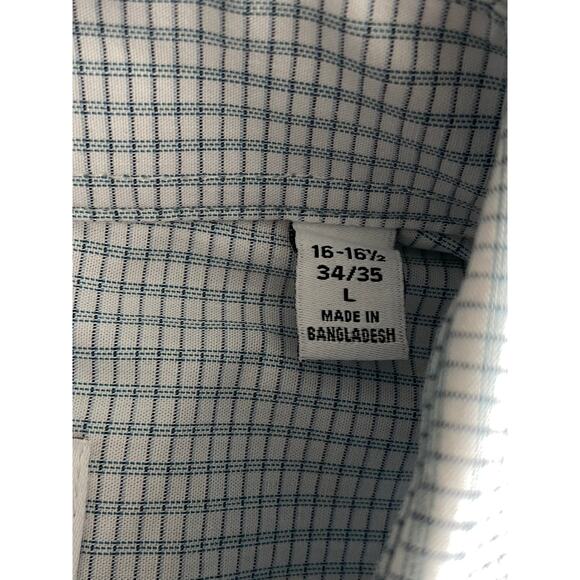 Calvin Klein Men's Large 16-16.5 34/35 Dress Shirt Regular Fit Blue Check NEW - Picture 10 of 13